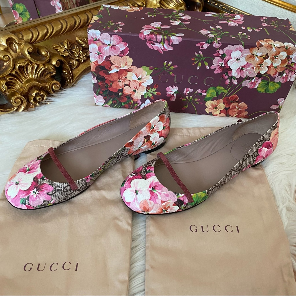 Gucci Bloom Mary Jane Ballerina Flat Gucci Bloom Mary Jane Ballerina Flat